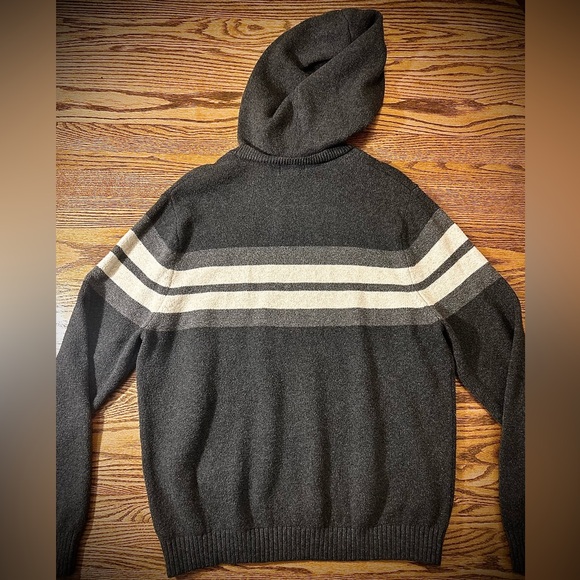 Grey/Cream Hooded Pullover Sweater - Goodfellow & Co (Large) - Picture 2 of 4